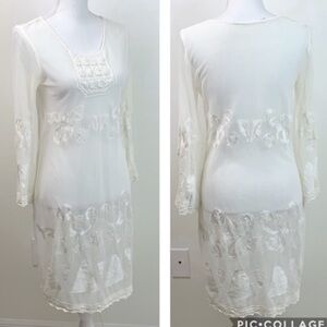 Express dress / swim cover embroidered lace mesh